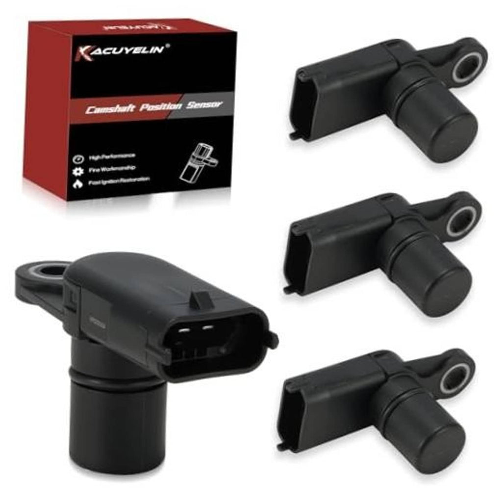 Camshaft position sensor with black electrical connector and mounting flange