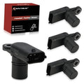 Camshaft position sensor with black electrical connector and mounting flange