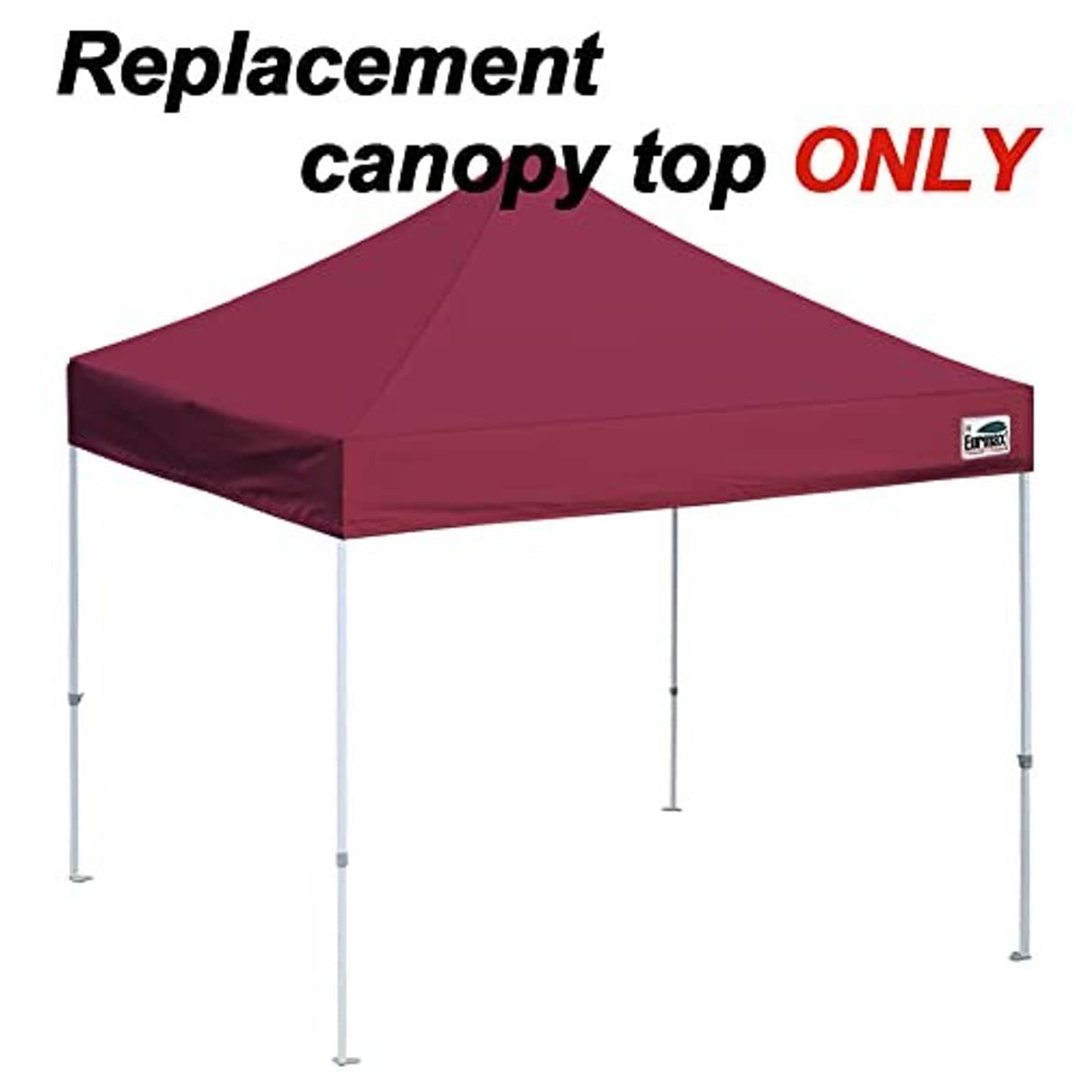 Burgundy replacement canopy top with slanted roof and four support legs
