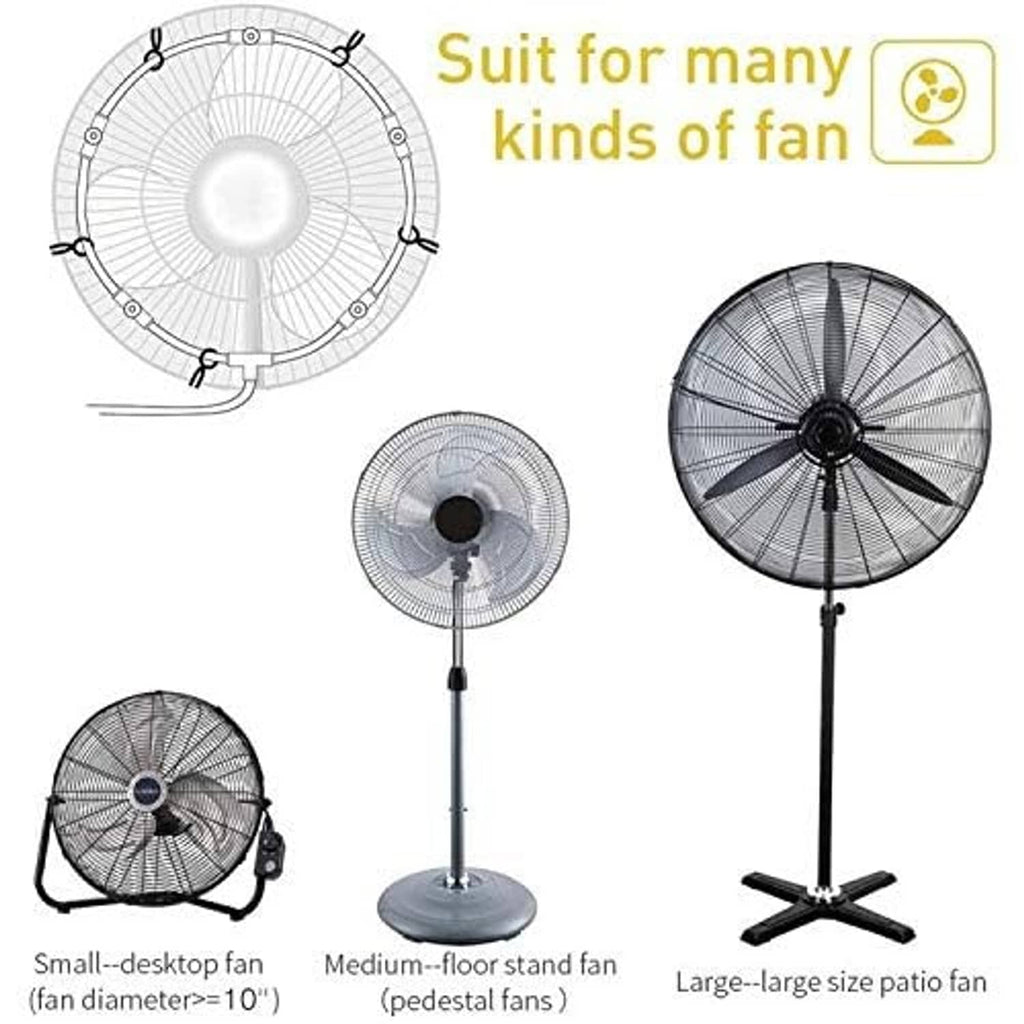Misting fan kit compatibility chart showing small, medium, and large fan setups