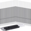 Retractable pen refills, clear tips and black barrels, bulk set of blue-ink refills