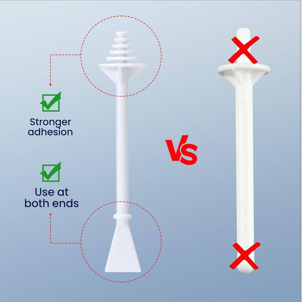 Nose wax stick with spiral head design and flat applicator end for nostril waxing