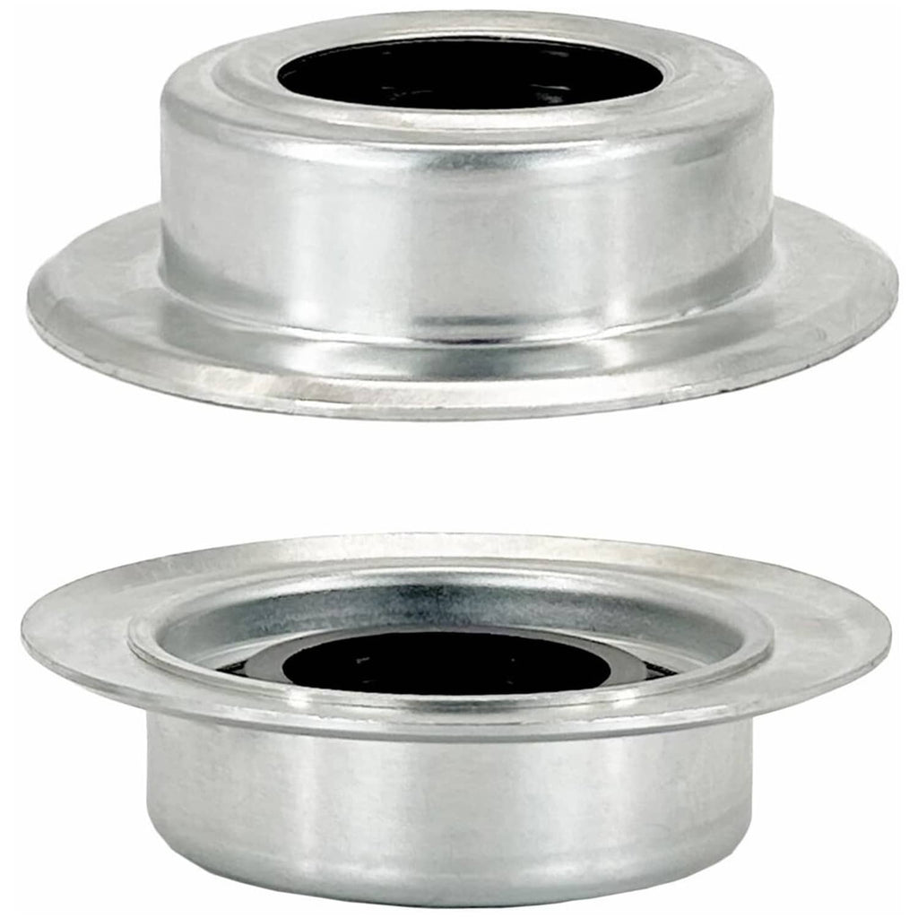Front axle seal: silver metal cups with black center sealing openings