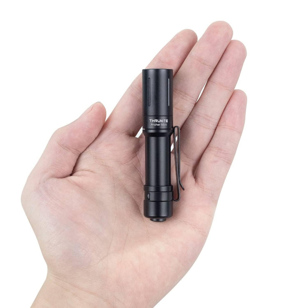 ThruNite Archer Mini pocket EDC pen flashlight, black body with lanyard loop