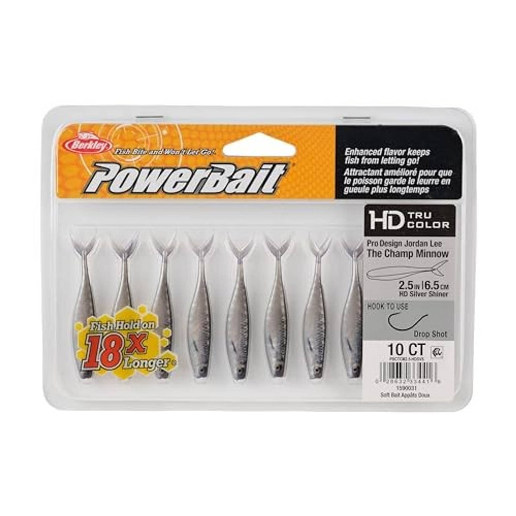 Powerbait soft lure blister pack with 10-count silver shiner minnow image