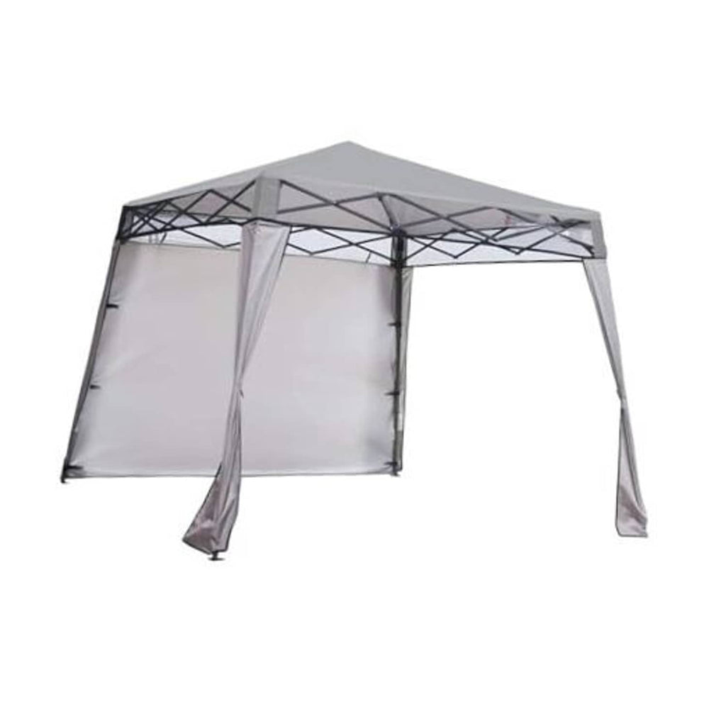 Gray replacement canopy top cover with side panels and zippered corner seams