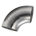 90-degree 5-inch stainless steel bend elbow pipe, mirror-finish silver