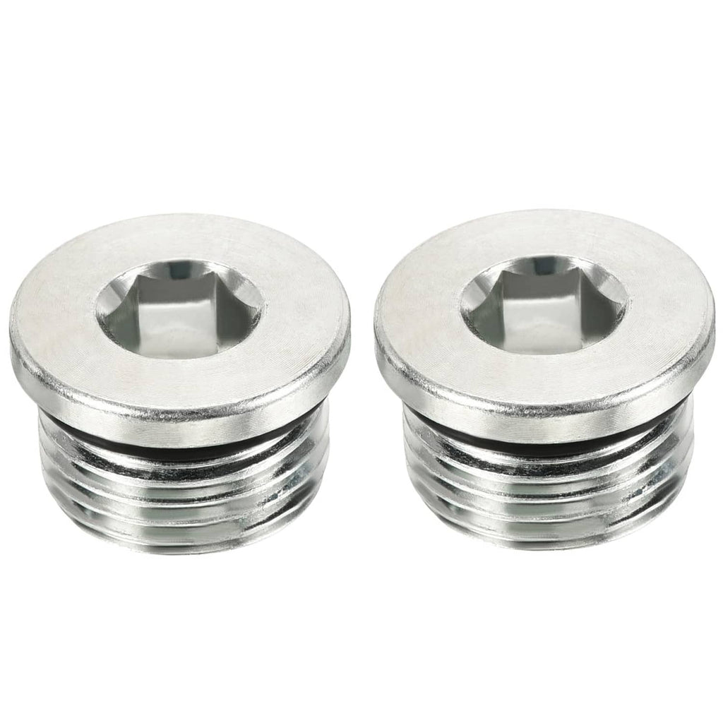 Stainless steel pipe plug with internal hex socket, 7/8-14UNF threads