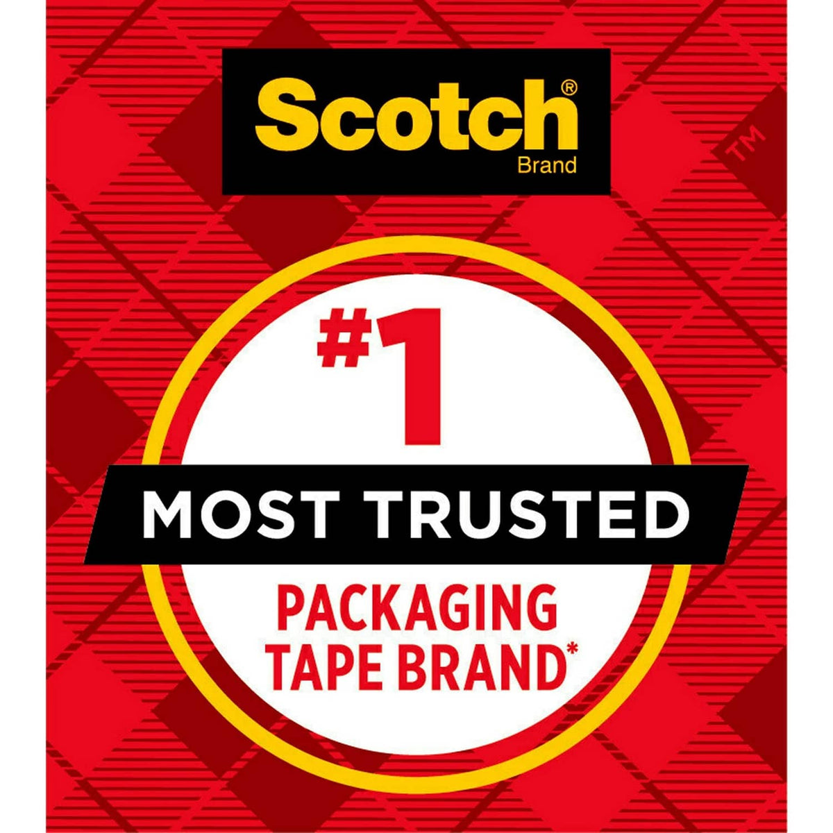 Scotch packaging tape #1 most trusted brand badge graphic