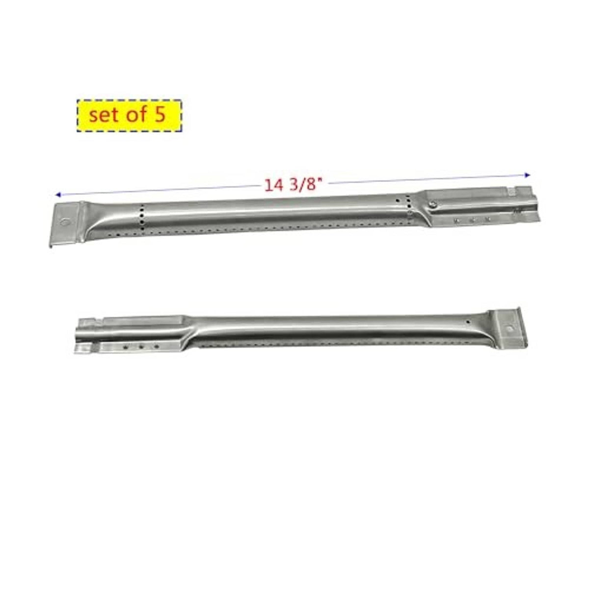 Stainless steel crossover burner tubes, 2 replacement parts with length marking