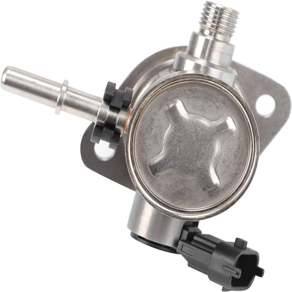 Metal high pressure fuel pump with round diaphragm cover and side outlet fitting