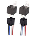 2-pack 24V 4-pin car relay harnesses with colored 12AWG wires, black relay bodies