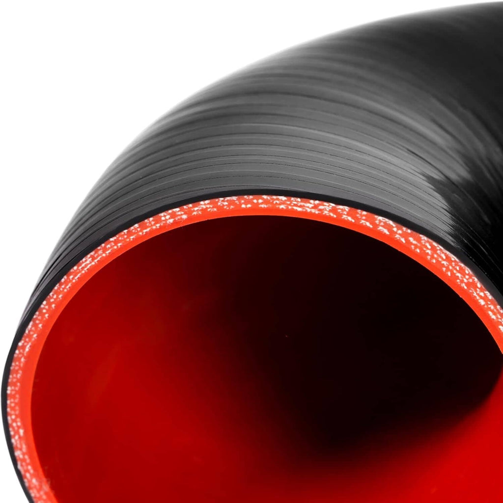 Black silicone coupler with red inner lining, polished bead detail