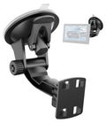 Black windshield backup camera mount with suction base and small monitor holder