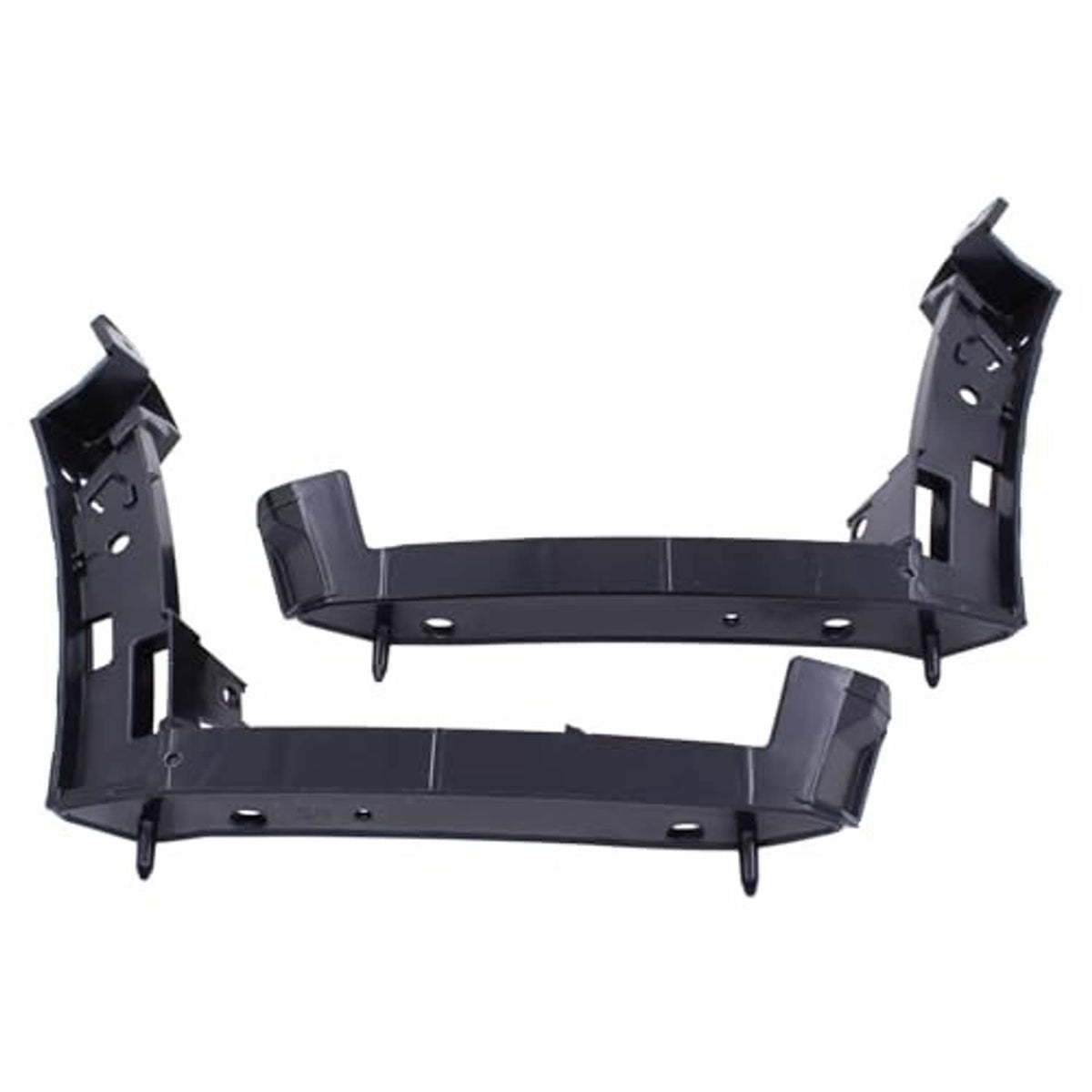 Front bumper bracket reinforcement, dark metal curved bar with side brackets and screw holes