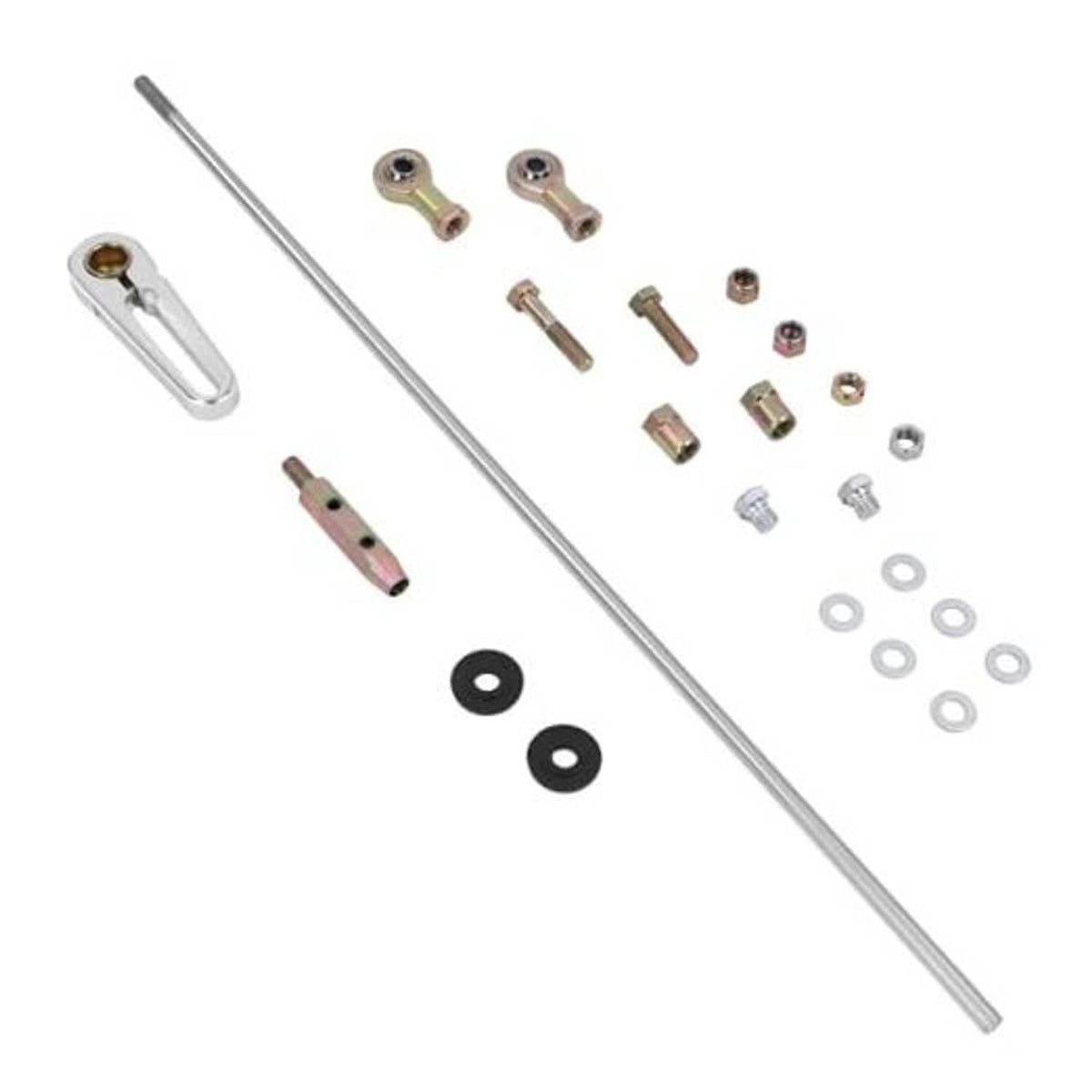 21 in adjustable transmission shift linkage rod kit with bushings and bolts