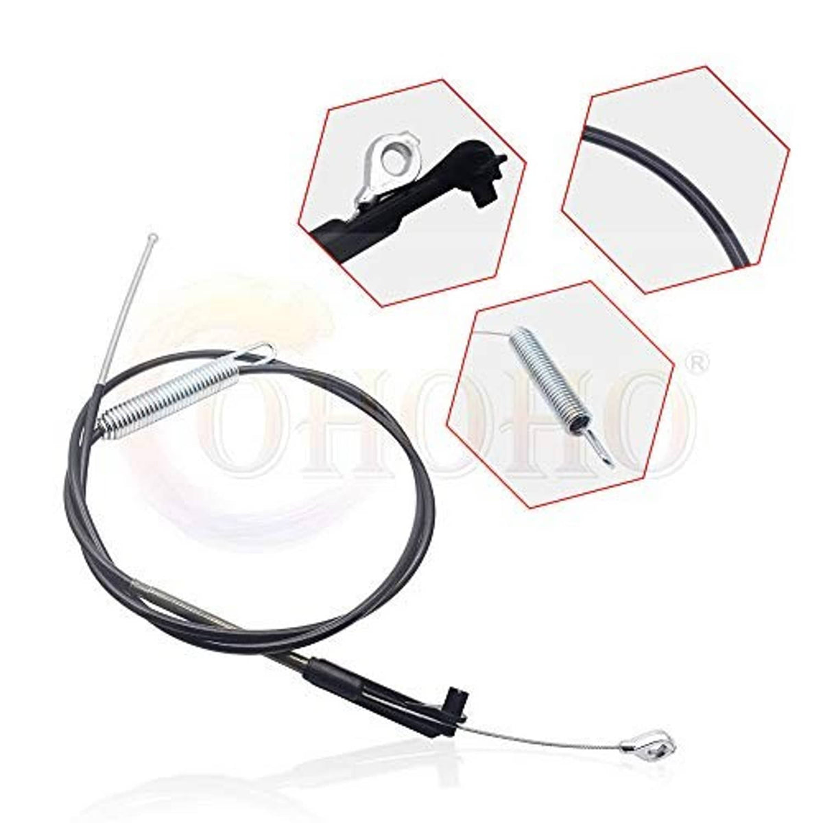 Blade brake cable kit with cable, black lever, and mounting hardware