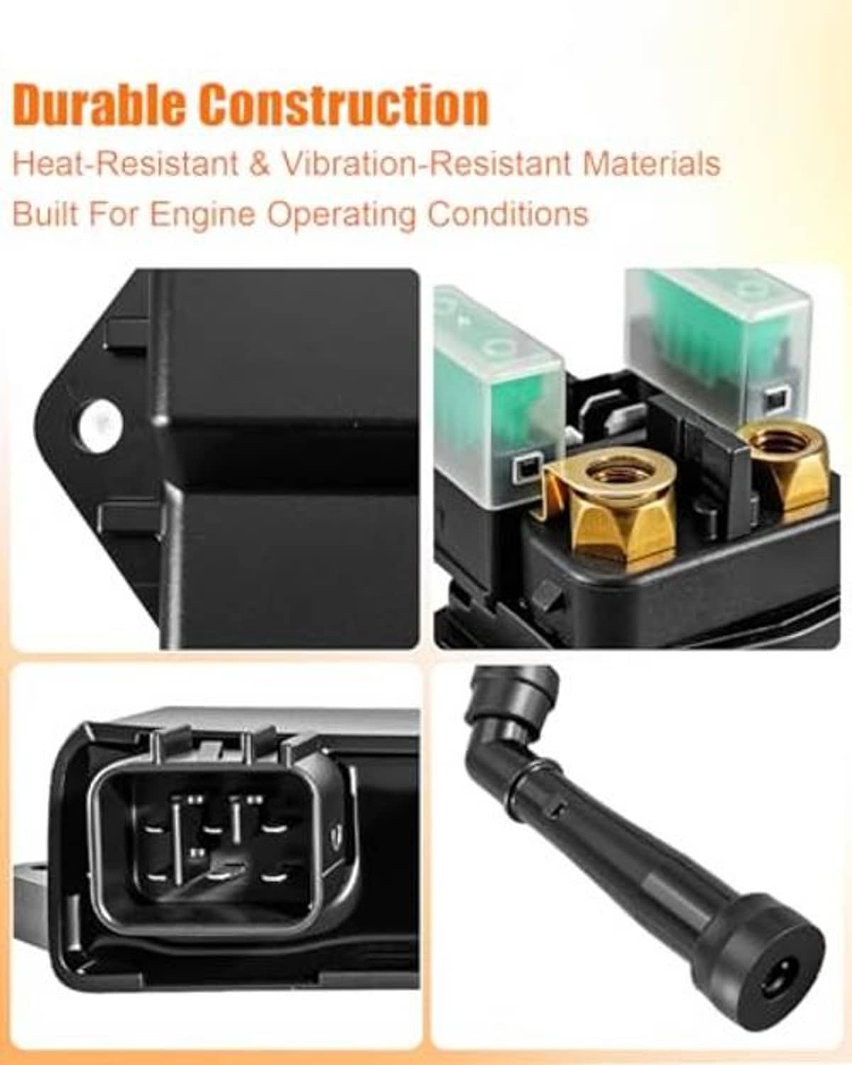 Ignition control module close-up with green terminal blocks and connector plug