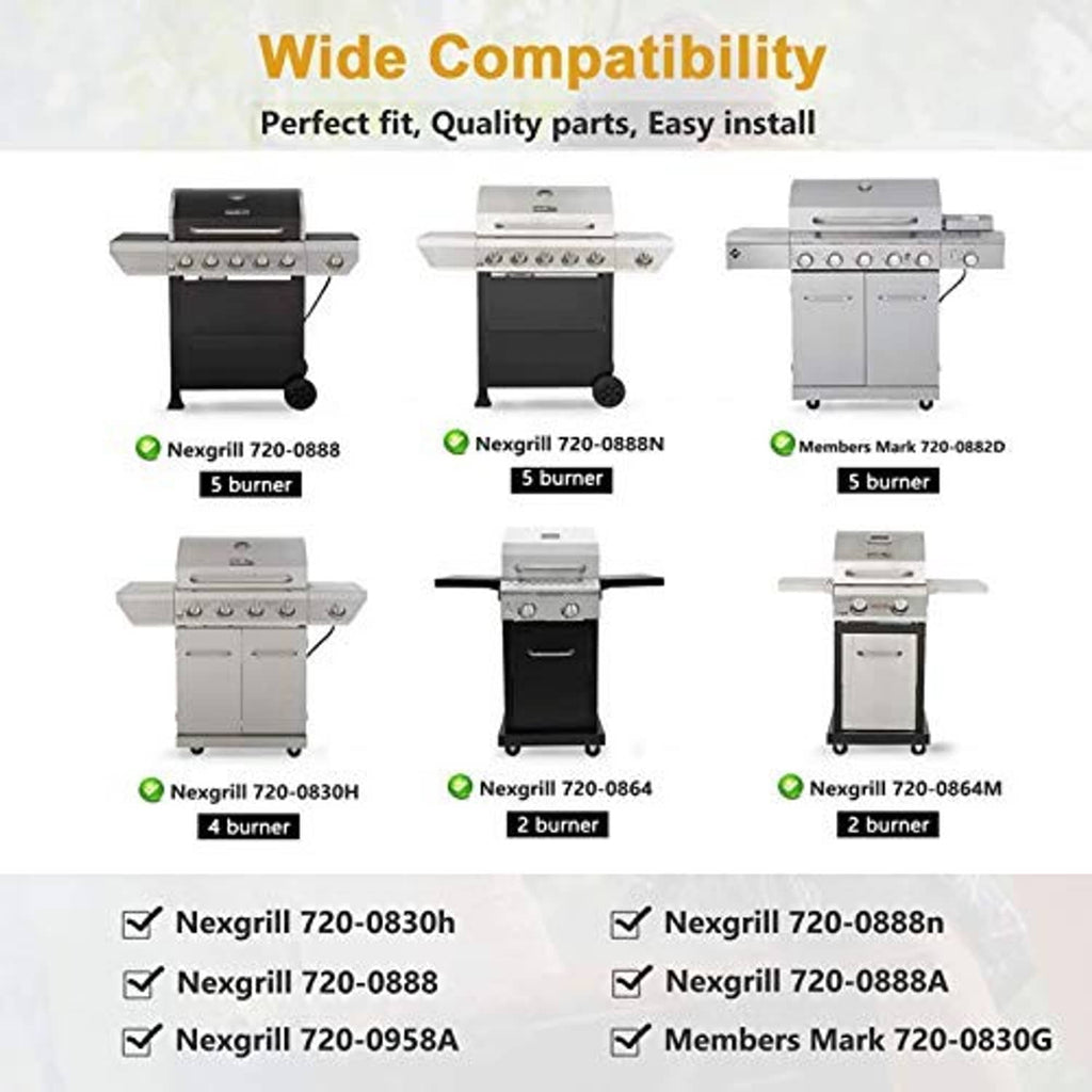 Compatibility guide for Nexgrill 720-0888 and other listed 5-burner grill models
