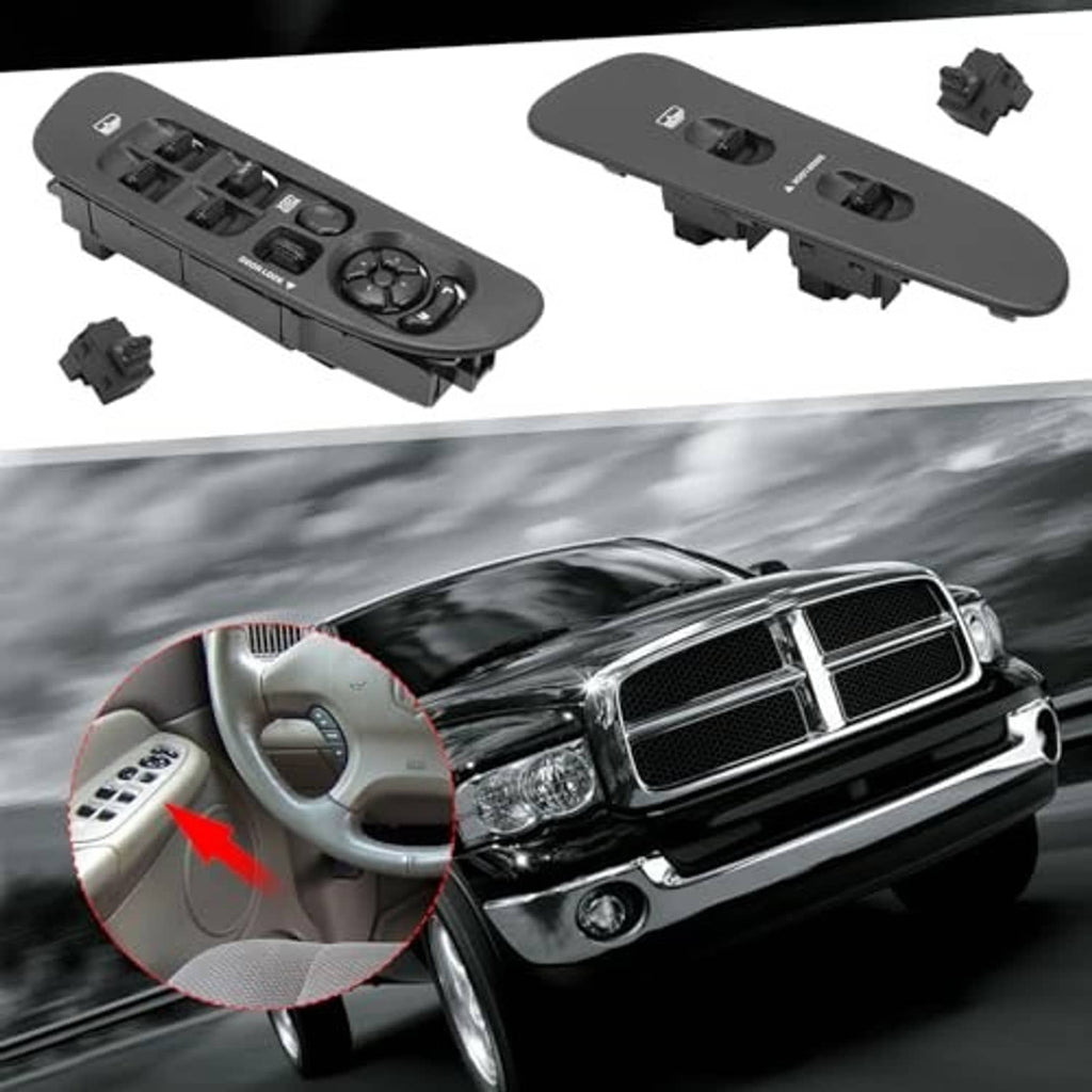 Window switch bezel panel with cutouts and mounting tabs, dark gray