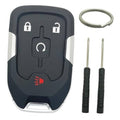 Black remote key fob shell case replacement with lock, unlock, and trunk icons