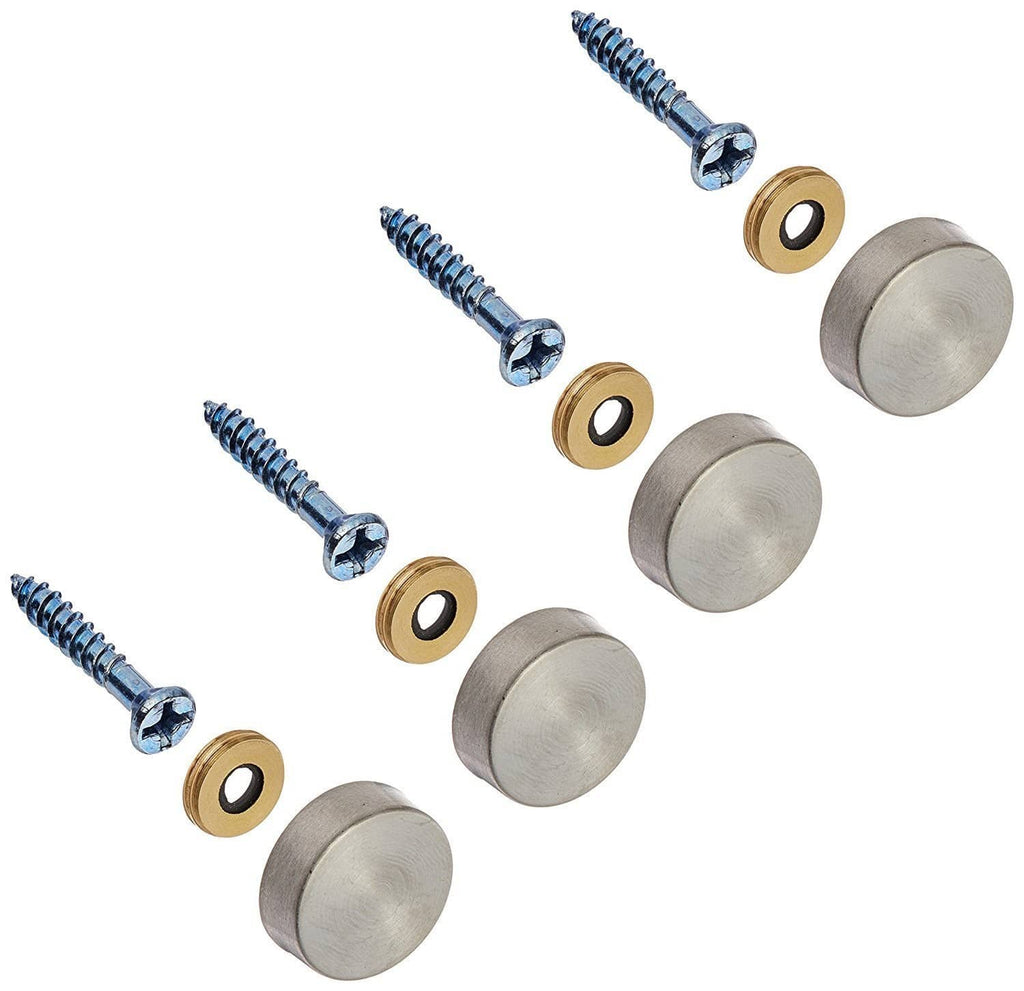 Stainless steel screw cover caps with mounting screws, full metal construction