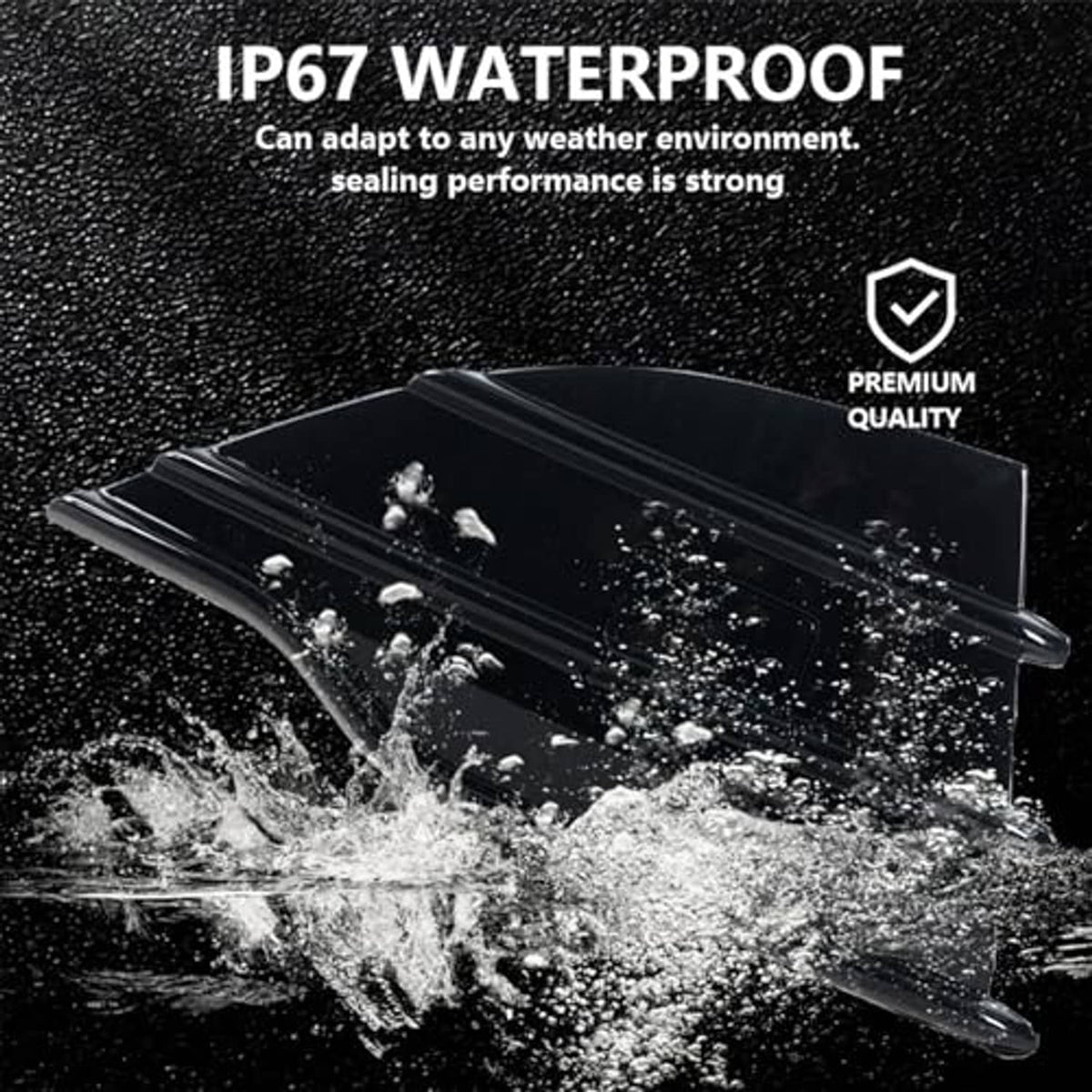 Black grille cover trim with waterproof performance overlay for weather protection