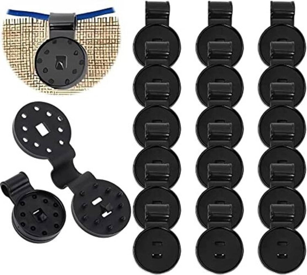 100-pack shade cloth clips, black plastic with round heads and locking clamps
