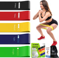Five-color resistance loop bands set with storage box and drawstring bag