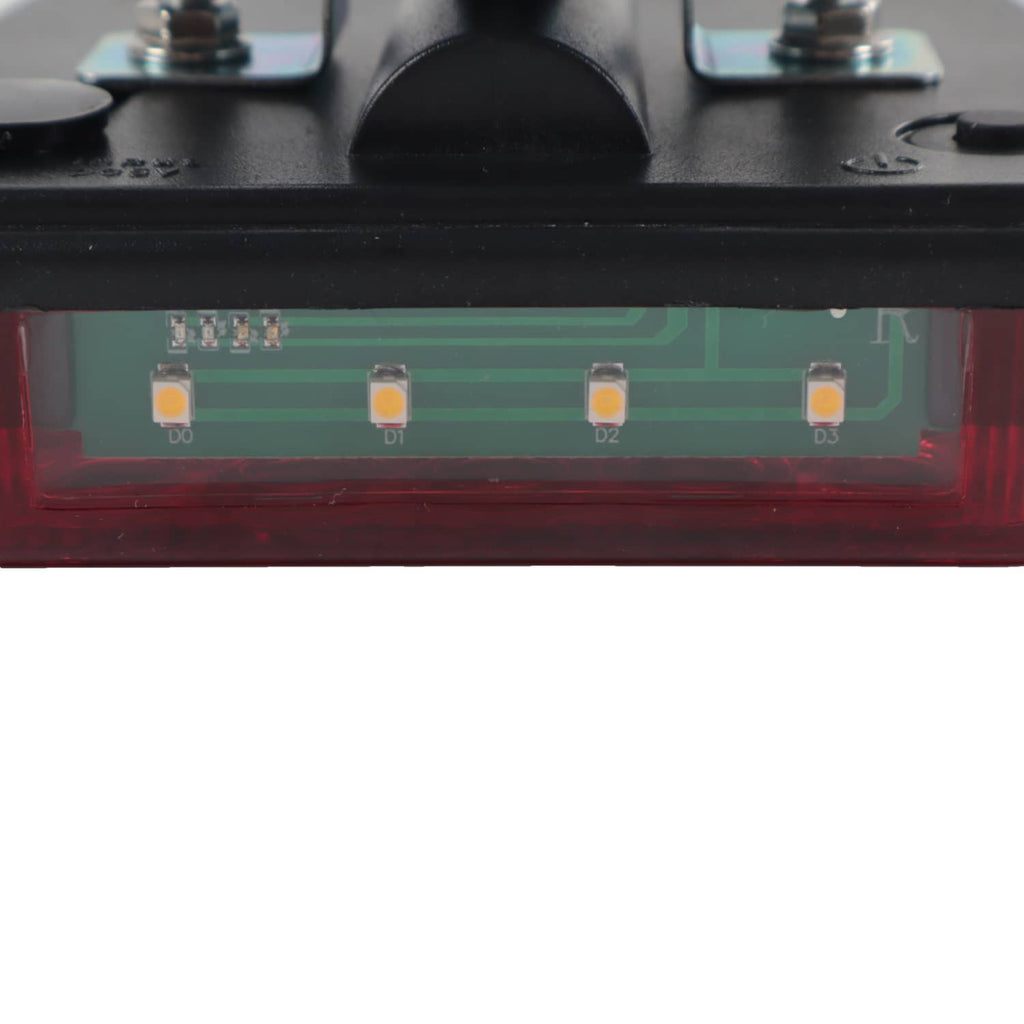 Trailer tail light LED board with red lens strip in black housing