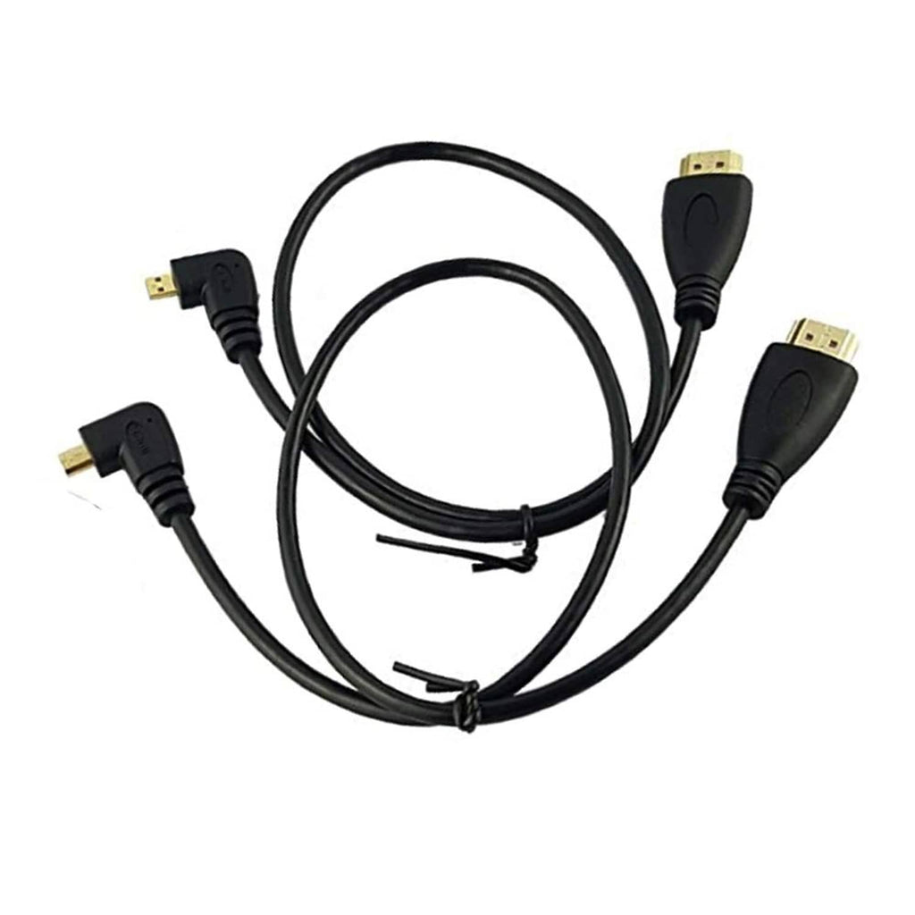 2-pack HDMI cable with left/right angled connectors, 1.64 ft, black