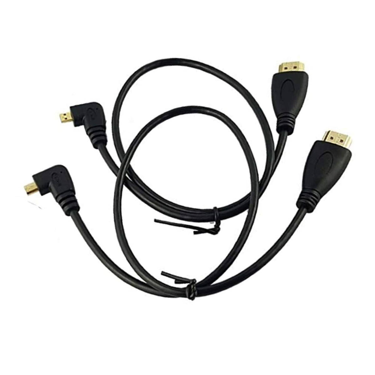 2-pack HDMI cable with left/right angled connectors, 1.64 ft, black