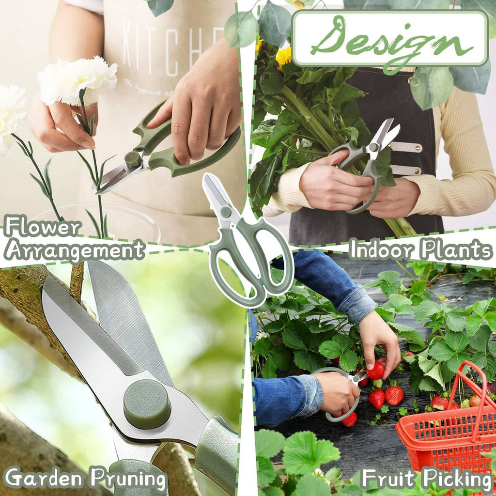 Mint green pruning shears with silver blade and comfort grip for plants