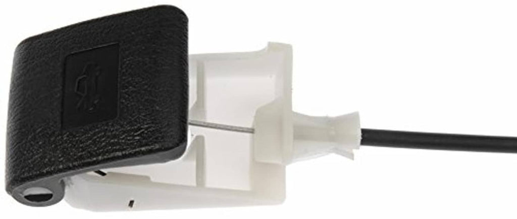 Hood release cable latch handle with black cover and white plastic clip