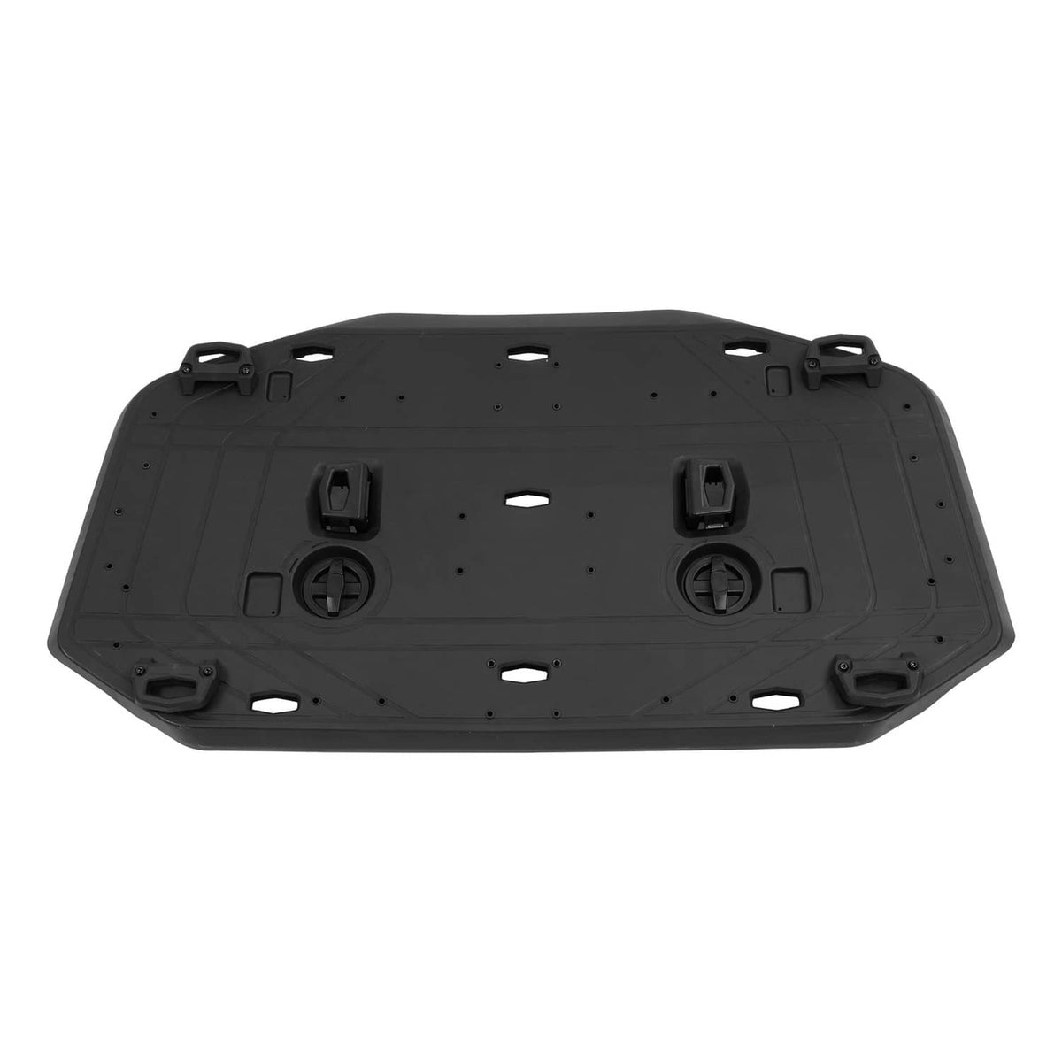 Textured black cargo rack top base with molded posts, vents, and accessory attachment points