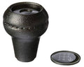 Black textured manual shift knob with top opening and gear-number insert plate