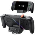 Black 4-in-1 docking station for handheld controller with front port panel