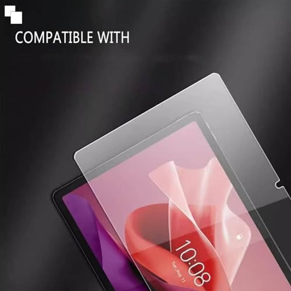 Tempered glass screen protector film for tablet screen with corner alignment tabs