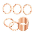 Copper oil drain plug crush washers, flat ring seals in copper color (set of 20)