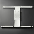 Aluminum H-mount spare tire carrier frame with mounting holes and attached plate hardware