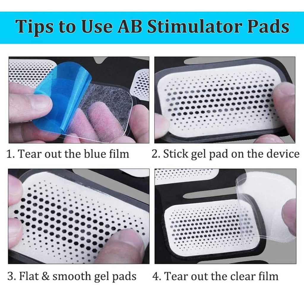Blue and white gel electrode pad with dotted contact surface and peel-off films