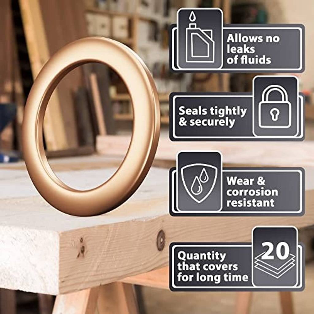 Copper crush washer ring for sealing a vehicle drain plug