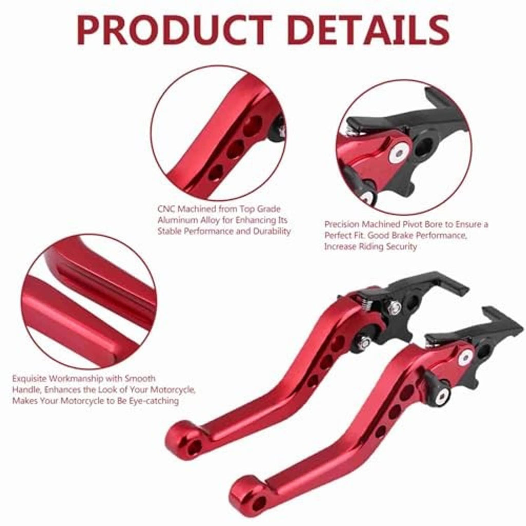 Red CNC double disc motorcycle brake lever assembly with black adjuster and pivot blocks