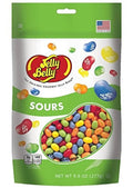Sours jelly bean bag, resealable stand-up pouch with colorful beans graphic