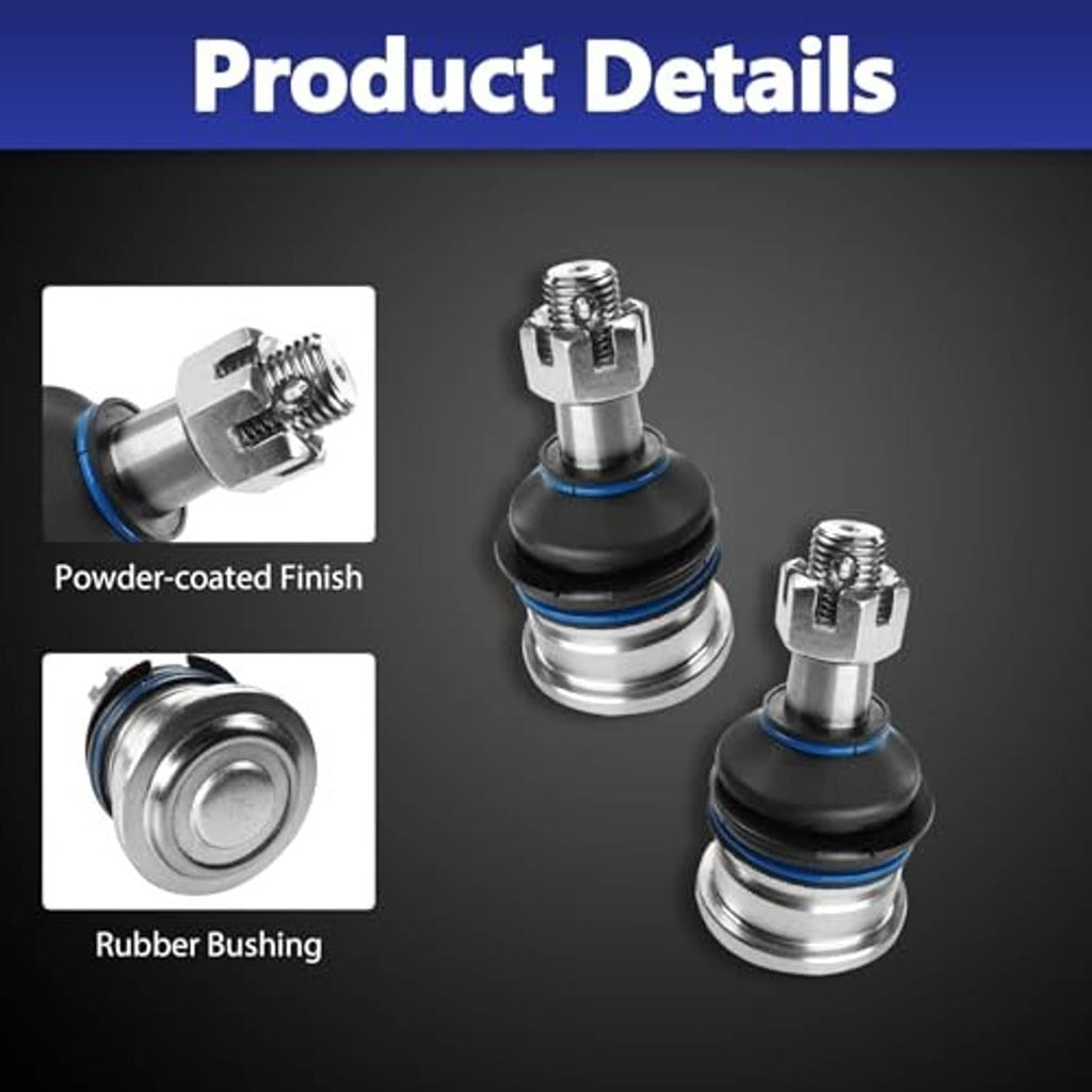 Front upper ball joint set with blue rubber bushing and silver metal stud