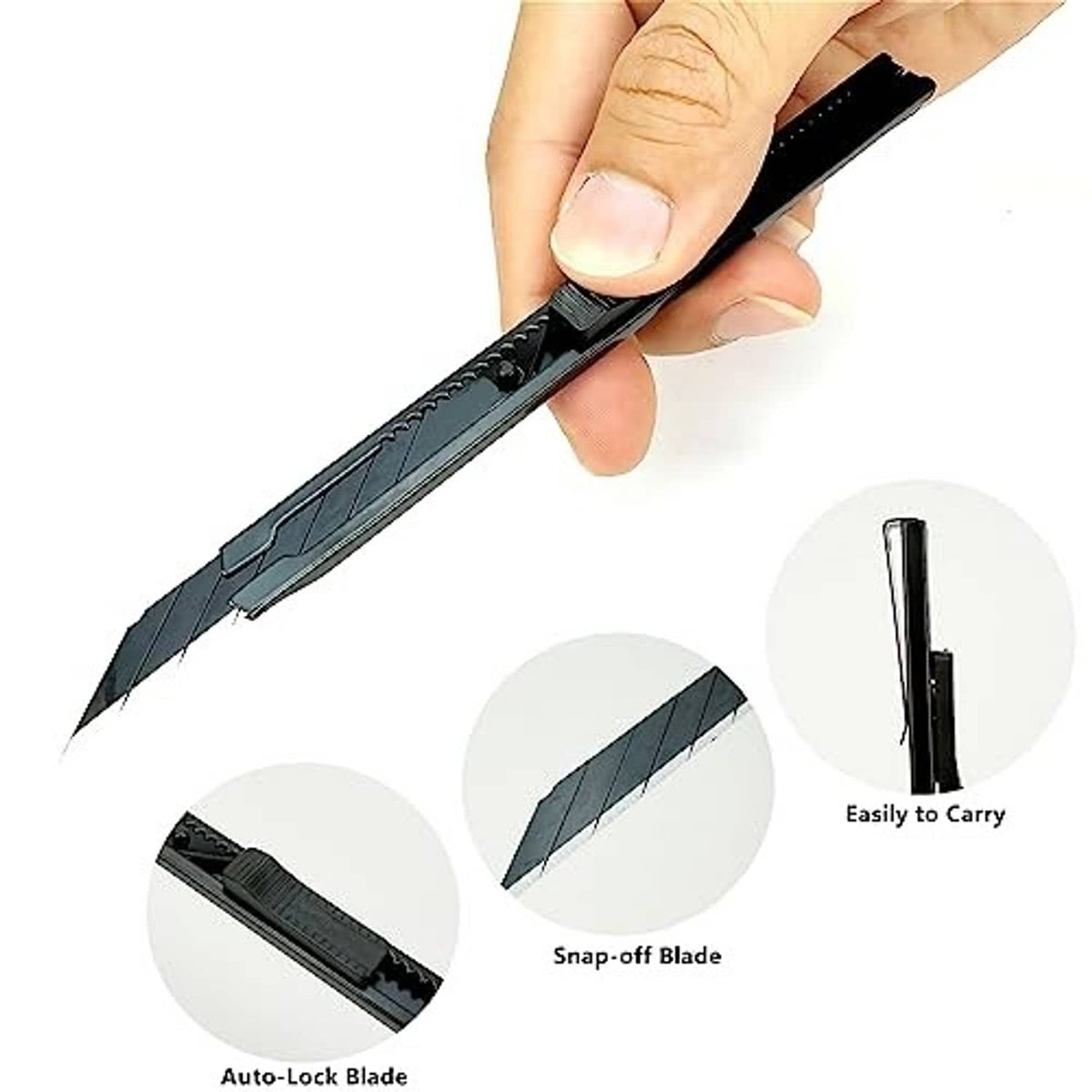 Tint squeegee blade with snap-off and auto-lock replacement design for holders