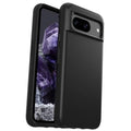 Black Google Pixel 8 case with raised dual-camera cover and sleek symmetry design