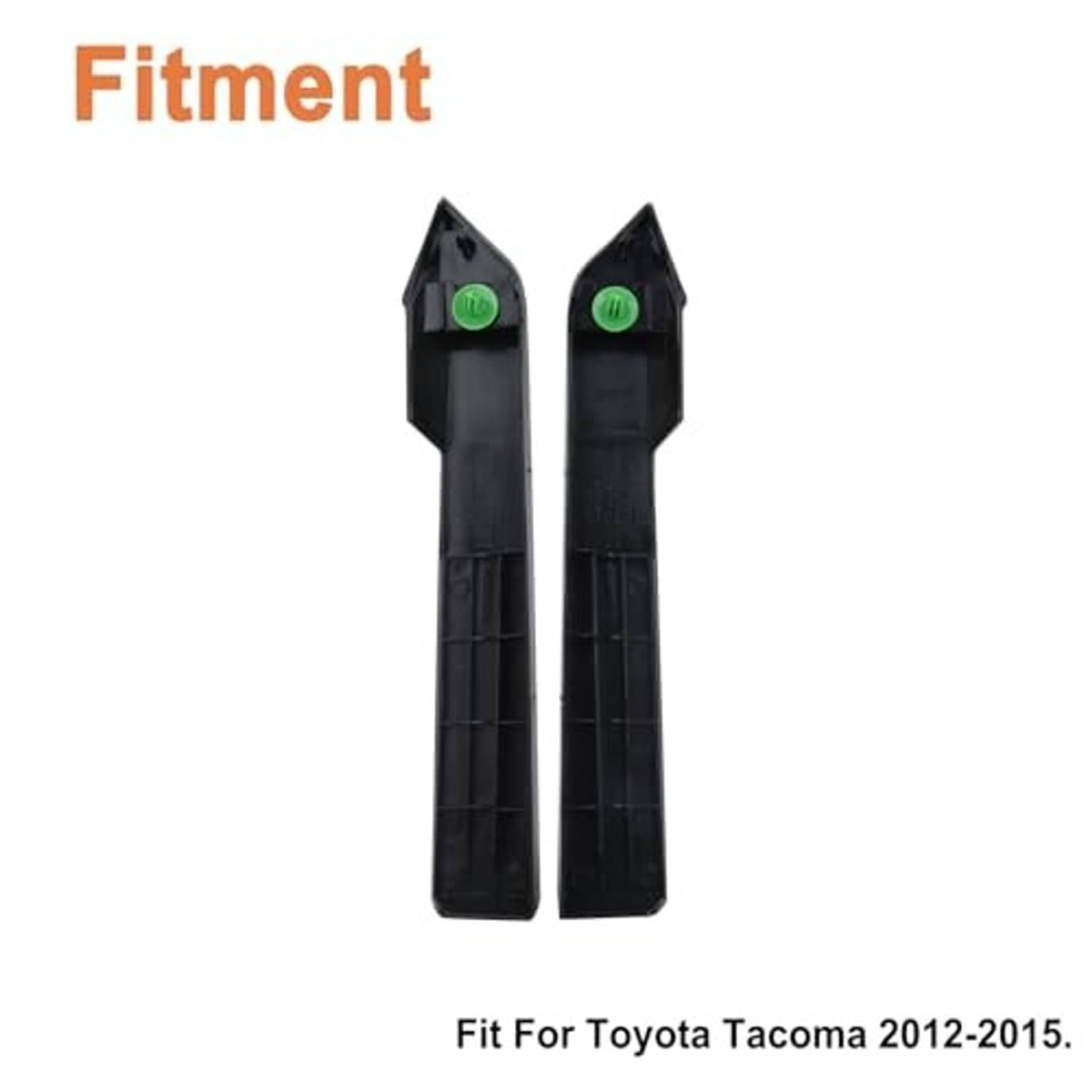 Front bumper headlight lower grille inserts, black plastic with mounting tabs