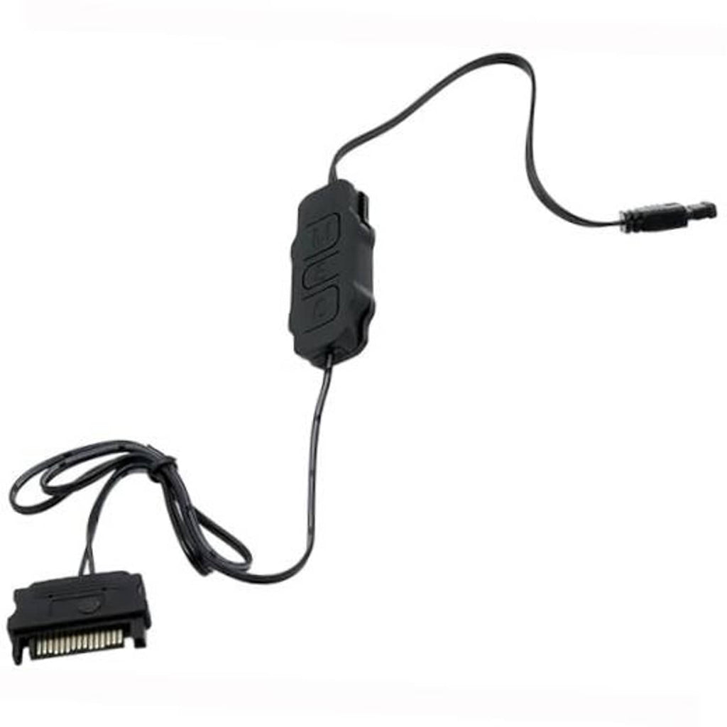 Black mini ARGB controller splitter with 3-pin connectors and cable lead