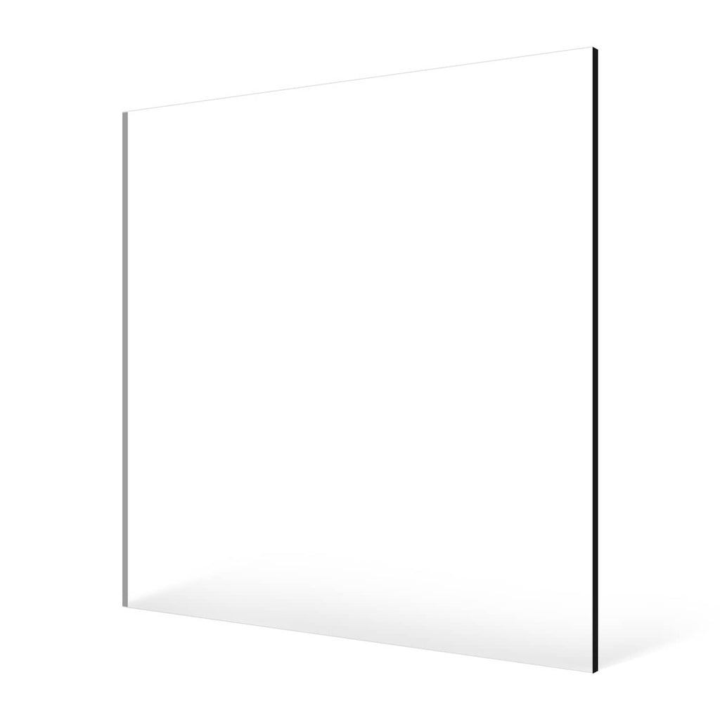 Clear acrylic sheet panel with beveled edges, angled view